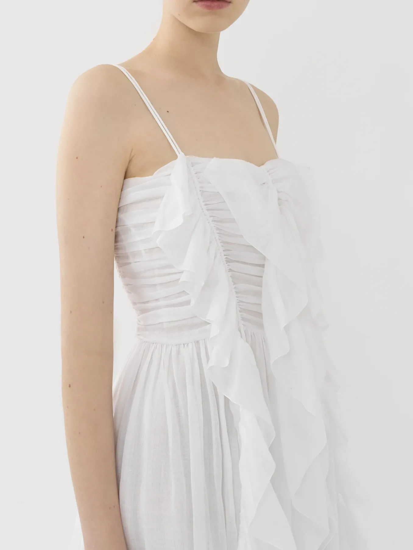 Robes-Chloé Robe Volantee Blanc