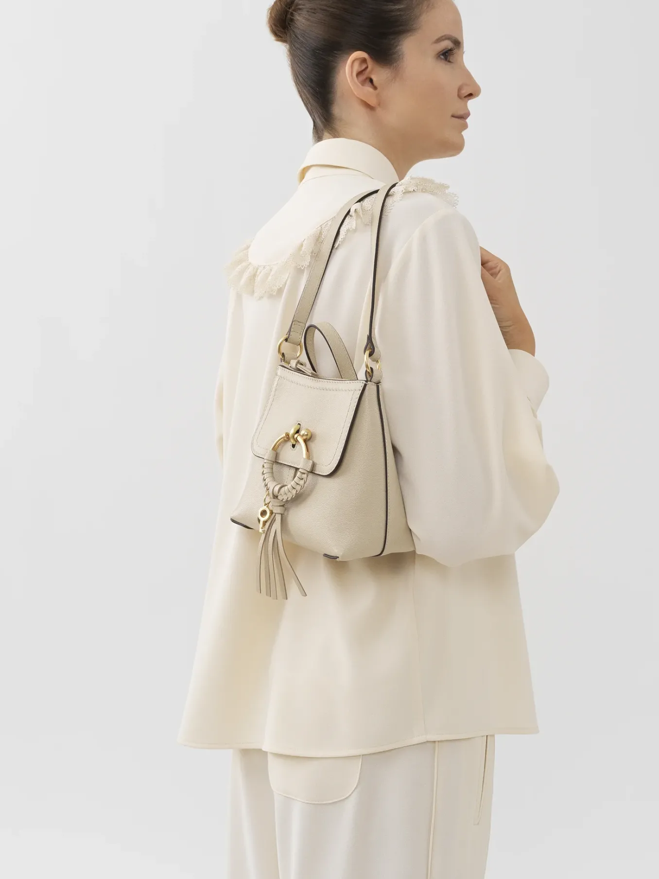 Sacs À Dos-Chloé Sac A Dos Joan Cement Beige