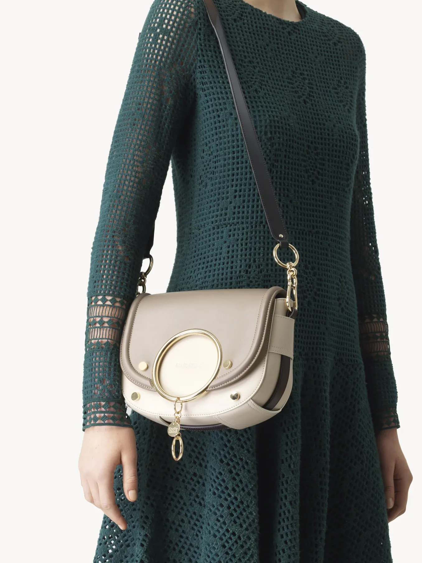 Sacs Porté Épaule-Chloé Sac Bandoulière Mara Motty Grey