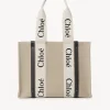 Sacs Cabas-Chloé Sac Cabas Woody White - Blue 1