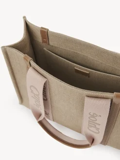 Sacs Cabas-Chloé Sac Cabas Woody Blushy Beige