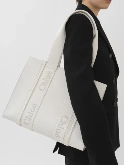 Sacs Cabas-Chloé Sac Cabas Woody Blanc
