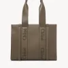 Sacs Cabas-Chloé Sac Cabas Woody Army Green