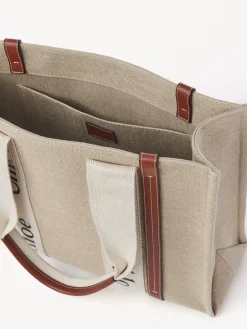 Sacs Cabas-Chloé Sac Cabas Woody White - Brown 1