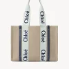 Sacs Cabas-Chloé Sac Cabas Woody Green - Blue 1
