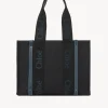 Sacs Cabas-Chloé Sac Cabas Woody Black - Green 1