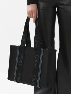 Sacs Cabas-Chloé Sac Cabas Woody Black - Green 1