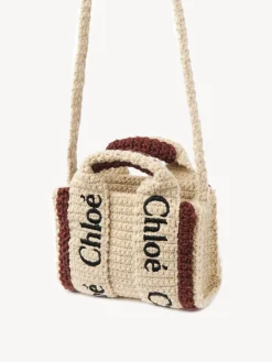 Sacs À Bandoulière-Chloé Sac Cabas Woody Nano A Bandoulière Brown - Beige 1
