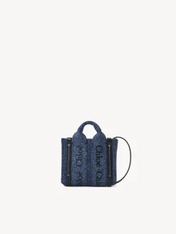 Mini Sacs-Chloé Sac Cabas Woody Nano A Bandoulière Denim