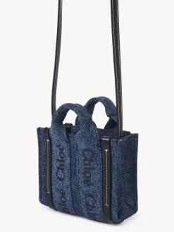 Mini Sacs-Chloé Sac Cabas Woody Nano A Bandoulière Denim