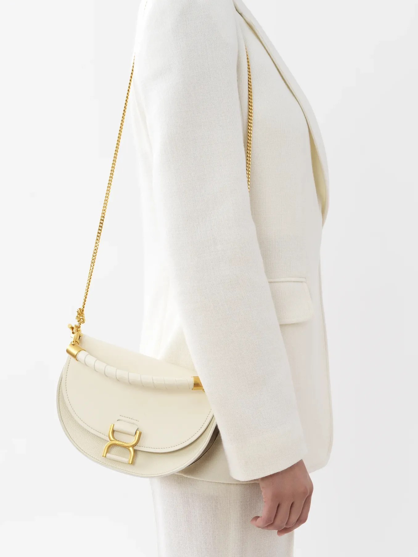 Sacs À Bandoulière-Chloé Sac Chaine Porte Épaule Marcie Misty Ivory