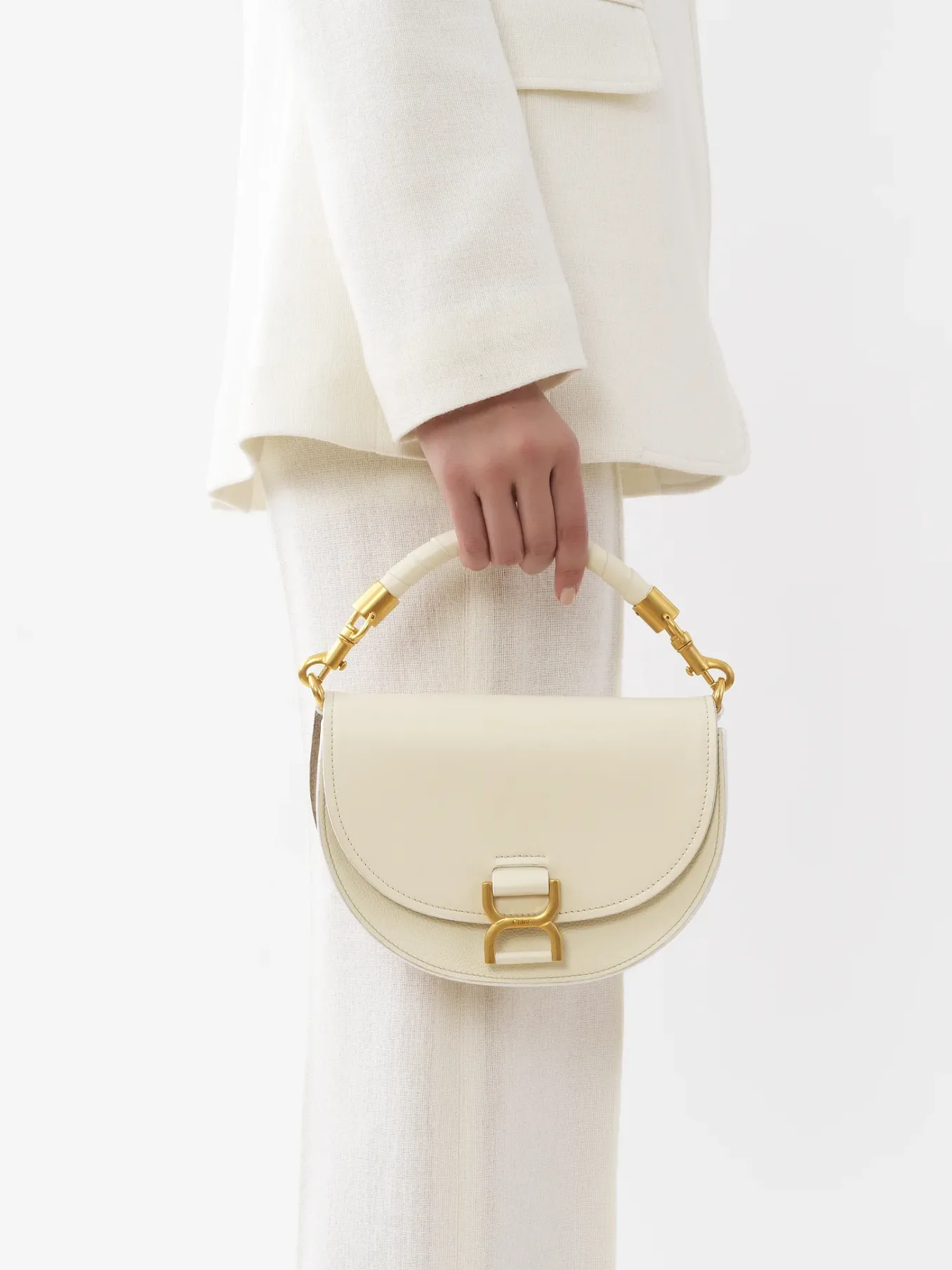 Sacs À Bandoulière-Chloé Sac Chaine Porte Épaule Marcie Misty Ivory