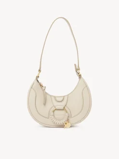 Sacs Porté Épaule-Chloé Sac Demi-Lune Hana Cement Beige