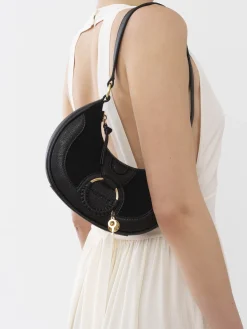 Sacs Porté Épaule-Chloé Sac Demi-Lune Hana Noir