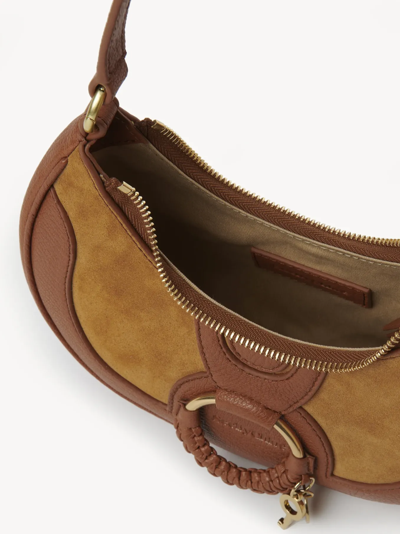 Sacs Porté Épaule-Chloé Sac Demi-Lune Hana Caramello