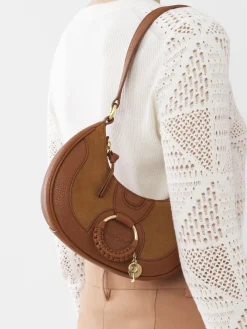 Sacs Porté Épaule-Chloé Sac Demi-Lune Hana Caramello