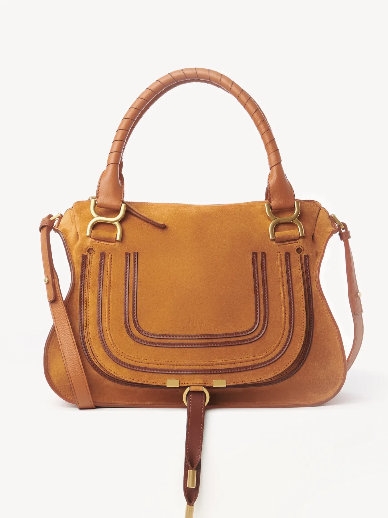 Sacs À Bandoulière-Chloé Sac Double Porte Marcie Henna Orange