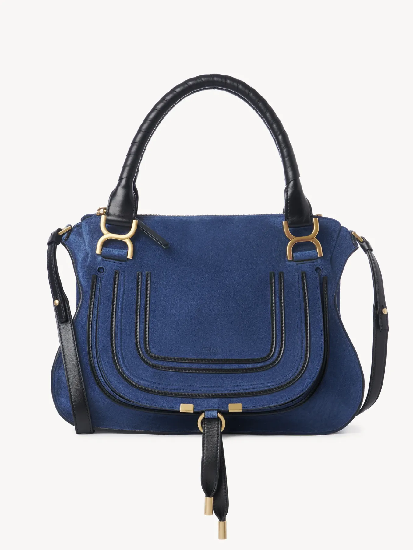 Sacs À Bandoulière-Chloé Sac Double Porte Marcie Deep Denim
