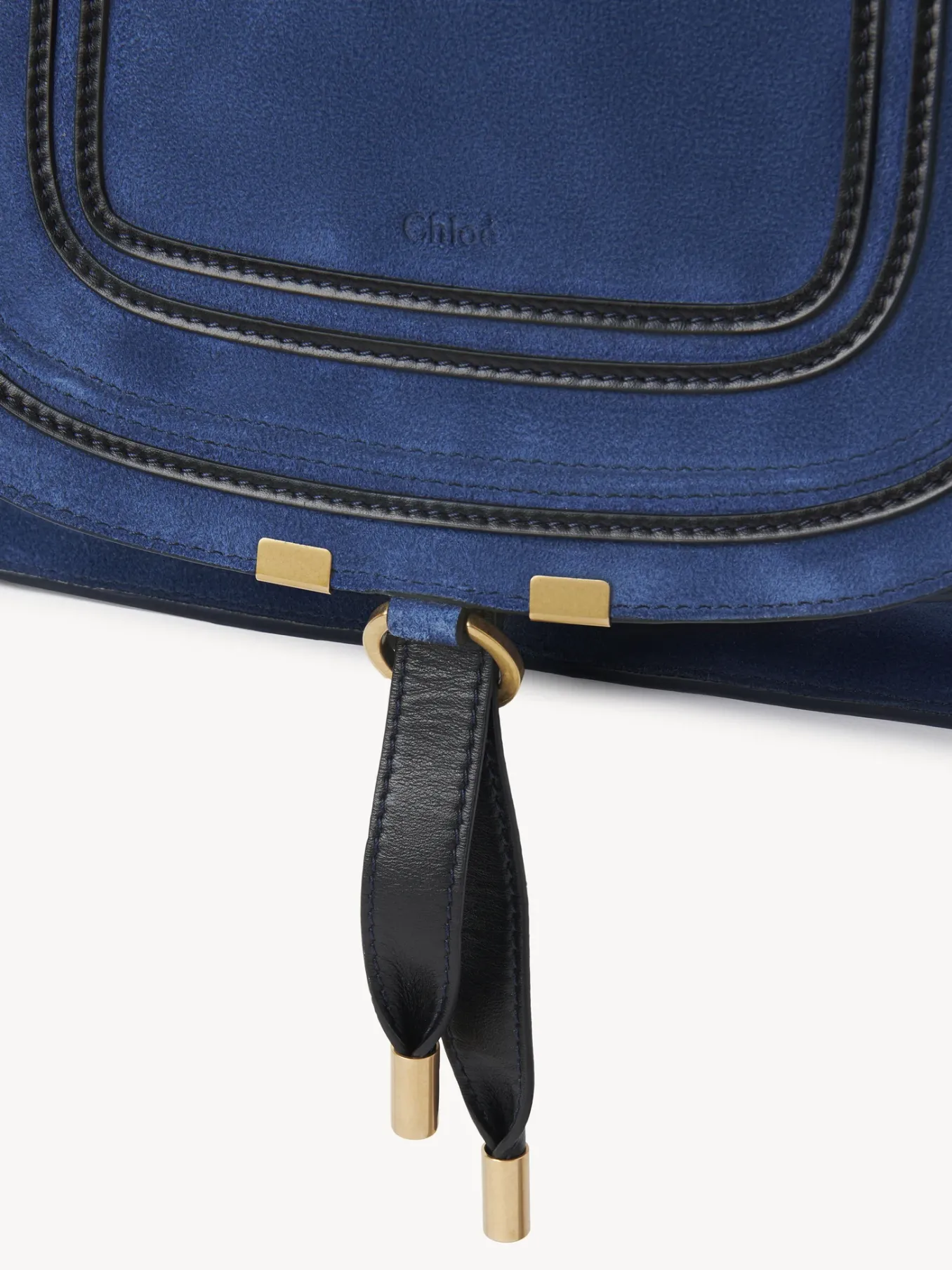 Sacs À Bandoulière-Chloé Sac Double Porte Marcie Deep Denim