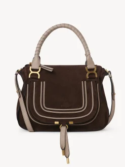 Sacs À Bandoulière-Chloé Sac Double Porte Marcie Pure Brown