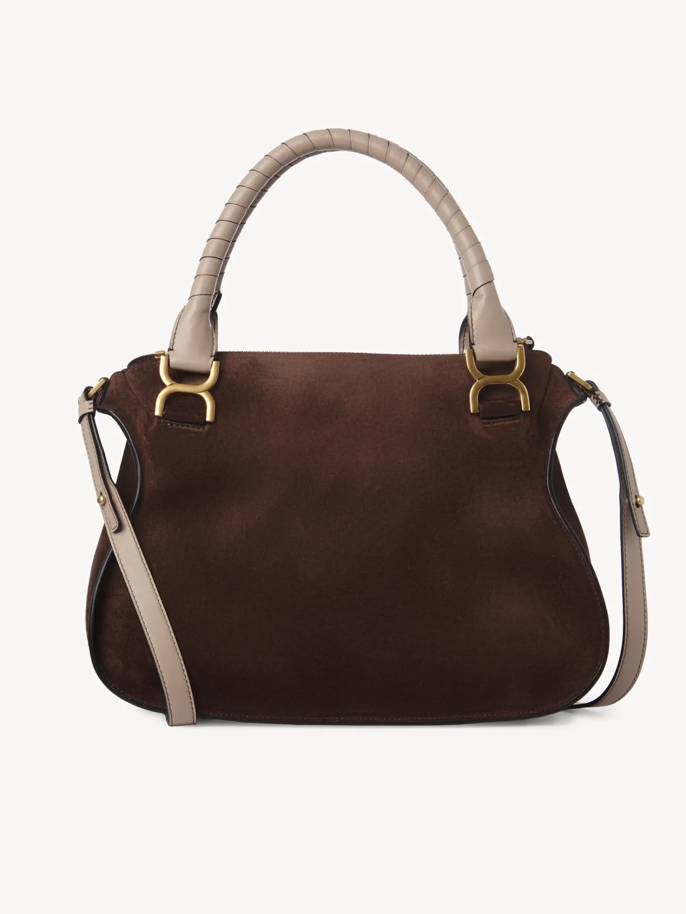 Sacs À Bandoulière-Chloé Sac Double Porte Marcie Pure Brown
