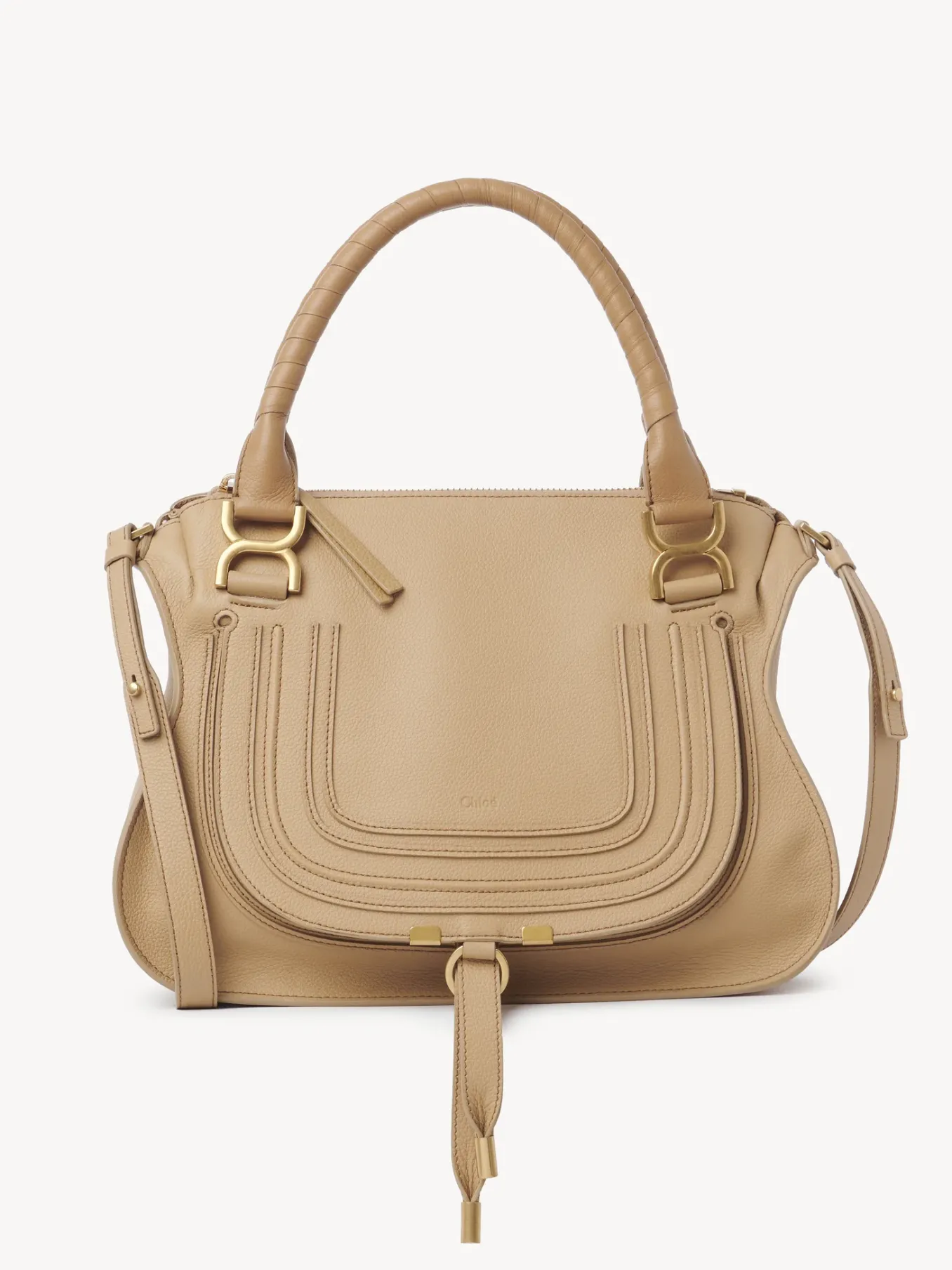 Sacs À Bandoulière-Chloé Sac Double Porte Marcie Milky Brown