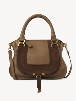 Sacs À Bandoulière-Chloé Sac Double Porte Marcie Desert Beige