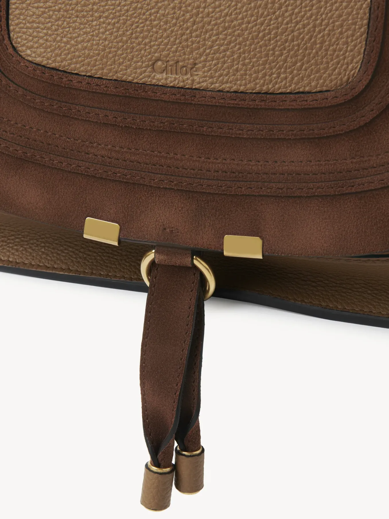 Sacs À Bandoulière-Chloé Sac Double Porte Marcie Desert Beige