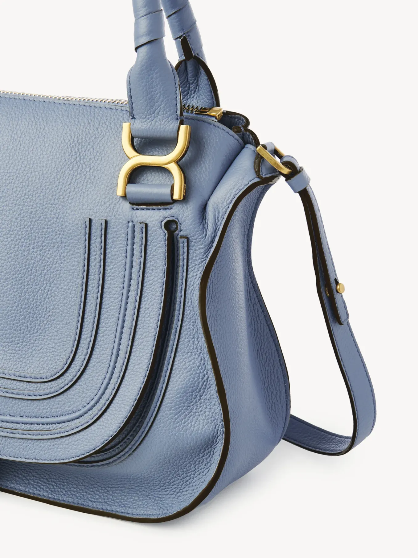 Sacs À Bandoulière-Chloé Sac Double Porte Marcie Shady Cobalt