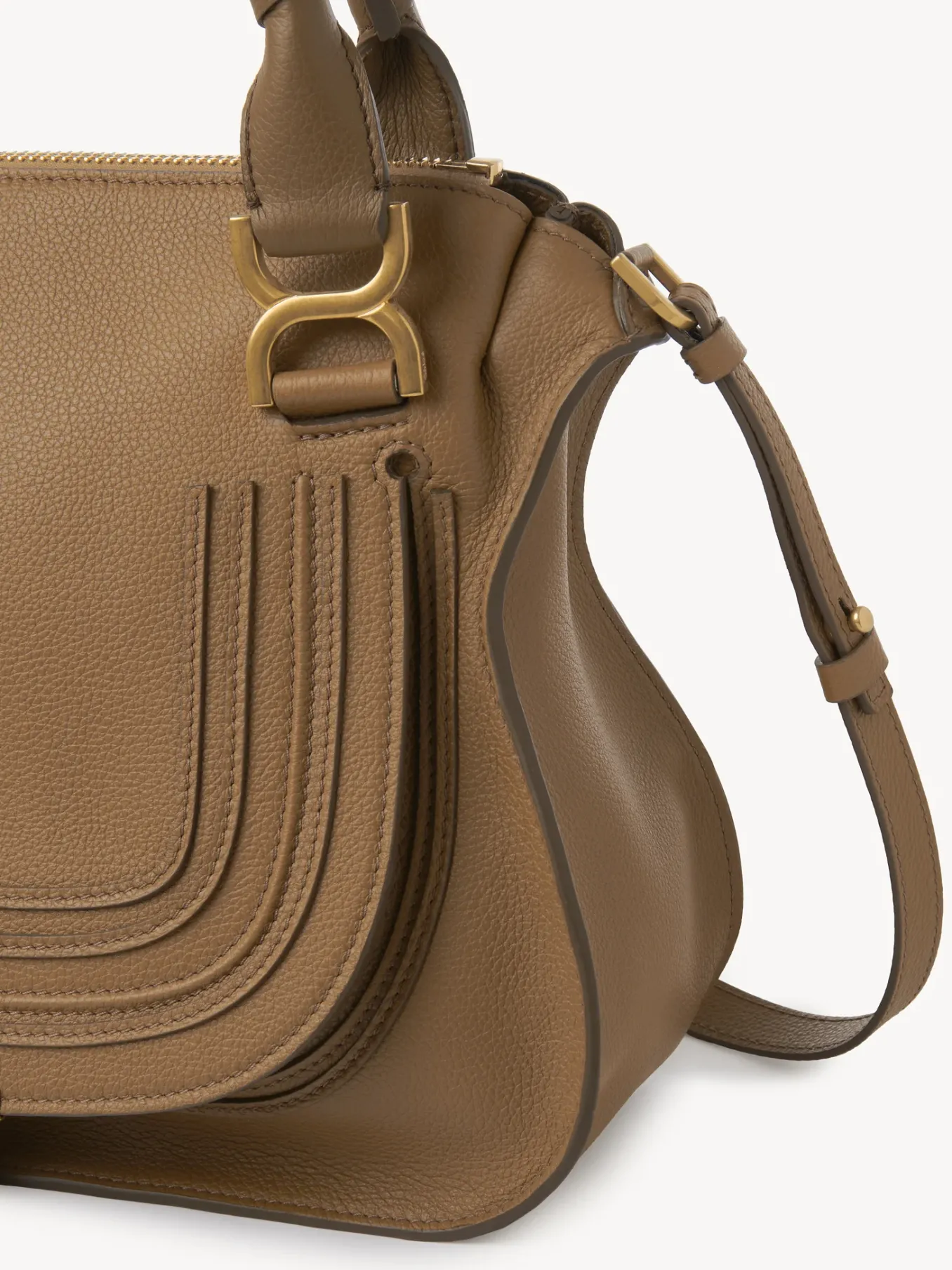 Sacs À Bandoulière-Chloé Sac Double Porte Marcie Pottery Brown