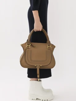 Sacs À Bandoulière-Chloé Sac Double Porte Marcie Pottery Brown