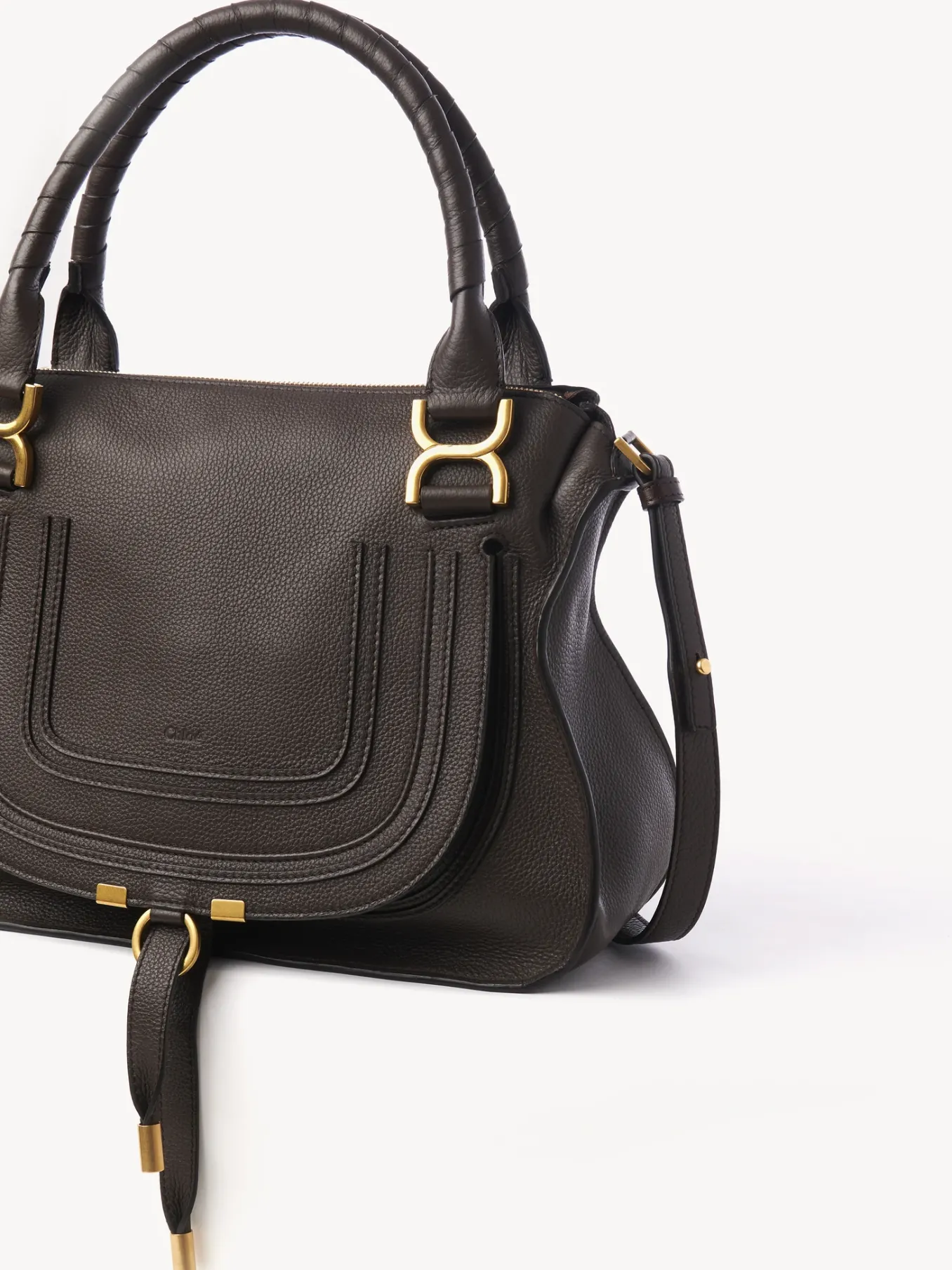Sacs À Bandoulière-Chloé Sac Double Porte Marcie Bold Brown