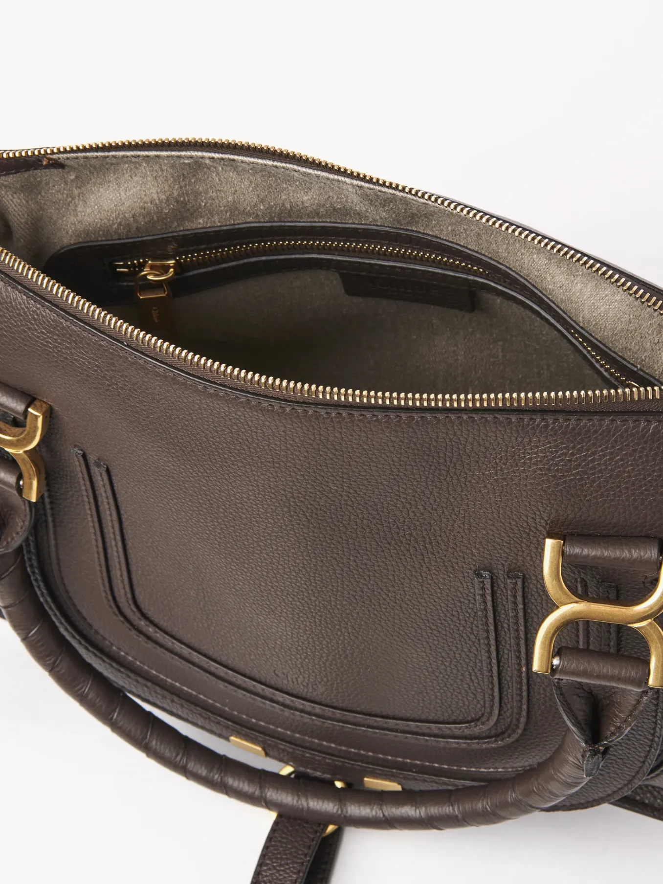 Sacs À Bandoulière-Chloé Sac Double Porte Marcie Bold Brown