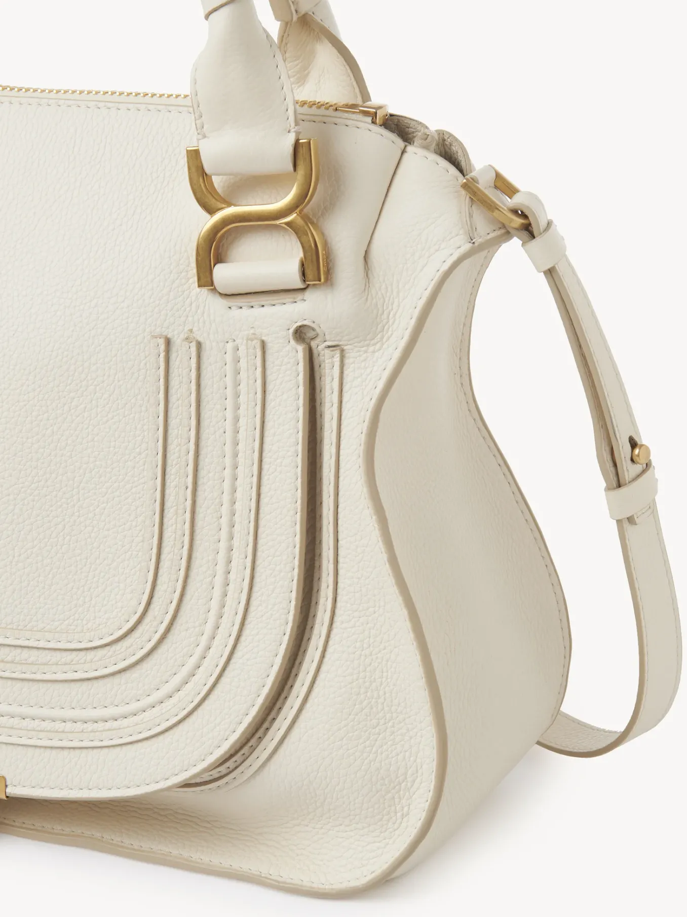 Sacs À Bandoulière-Chloé Sac Double Porte Marcie Misty Ivory