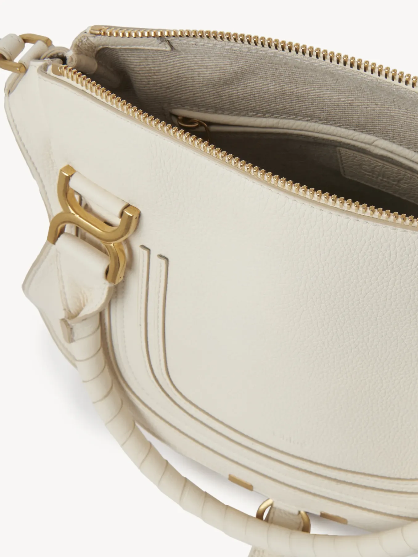 Sacs À Bandoulière-Chloé Sac Double Porte Marcie Misty Ivory