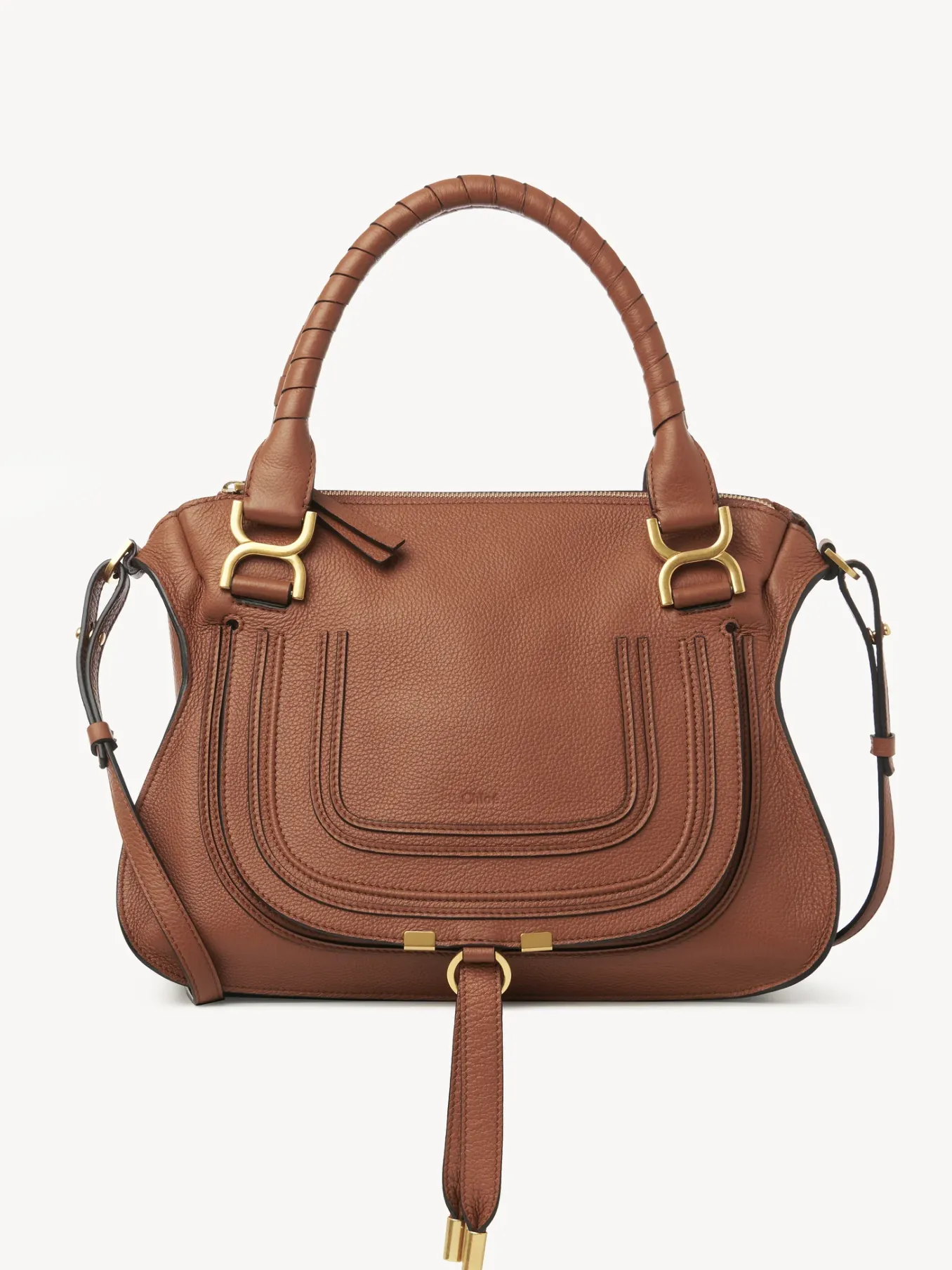 Sacs À Bandoulière-Chloé Sac Double Porte Marcie Tan