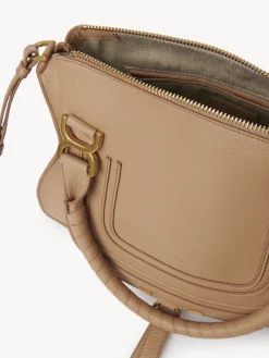 Sacs À Bandoulière-Chloé Sac Double Porte Marcie Light Tan