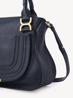 Sacs À Bandoulière-Chloé Sac Double Porte Marcie Iconic Navy