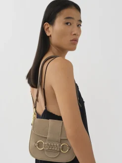 Sacs Porté Épaule-Chloé Sac Porte Épaule Saddie Motty Grey