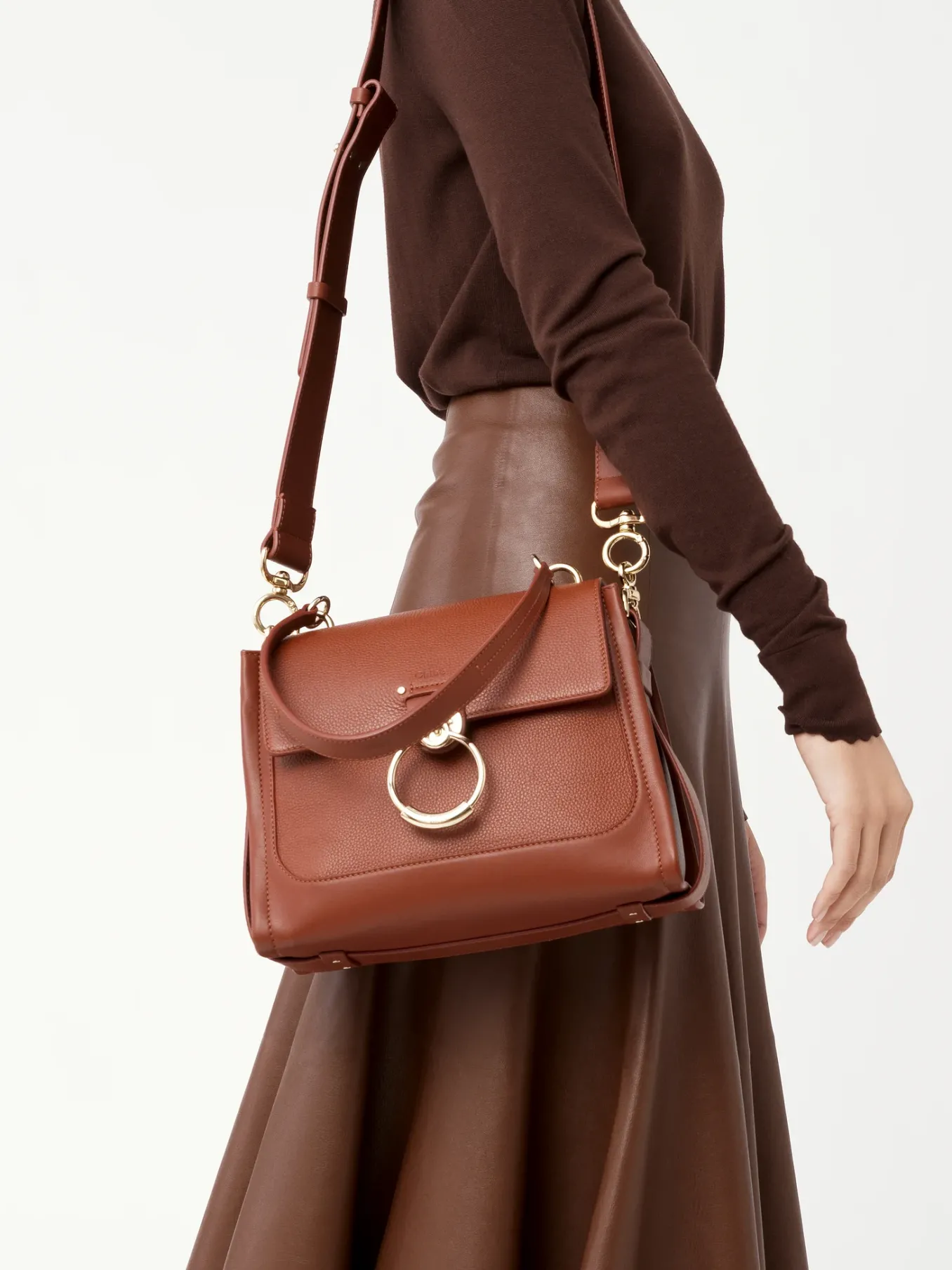 Sacs À Bandoulière-Chloé Sac Tess Day Sepia Brown