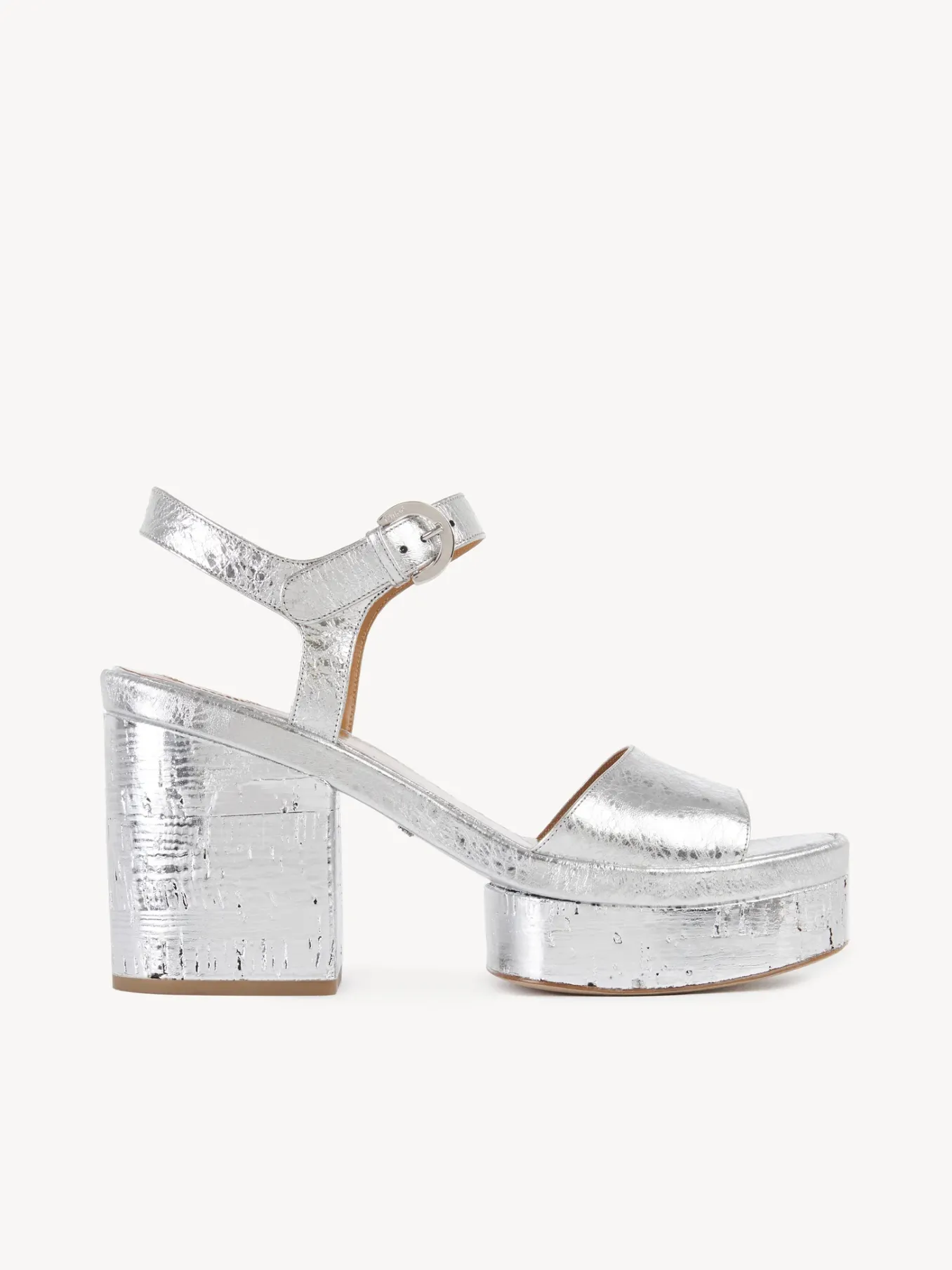 Sandales Et Espadrilles-Chloé Sandales A Talon Odina Silver