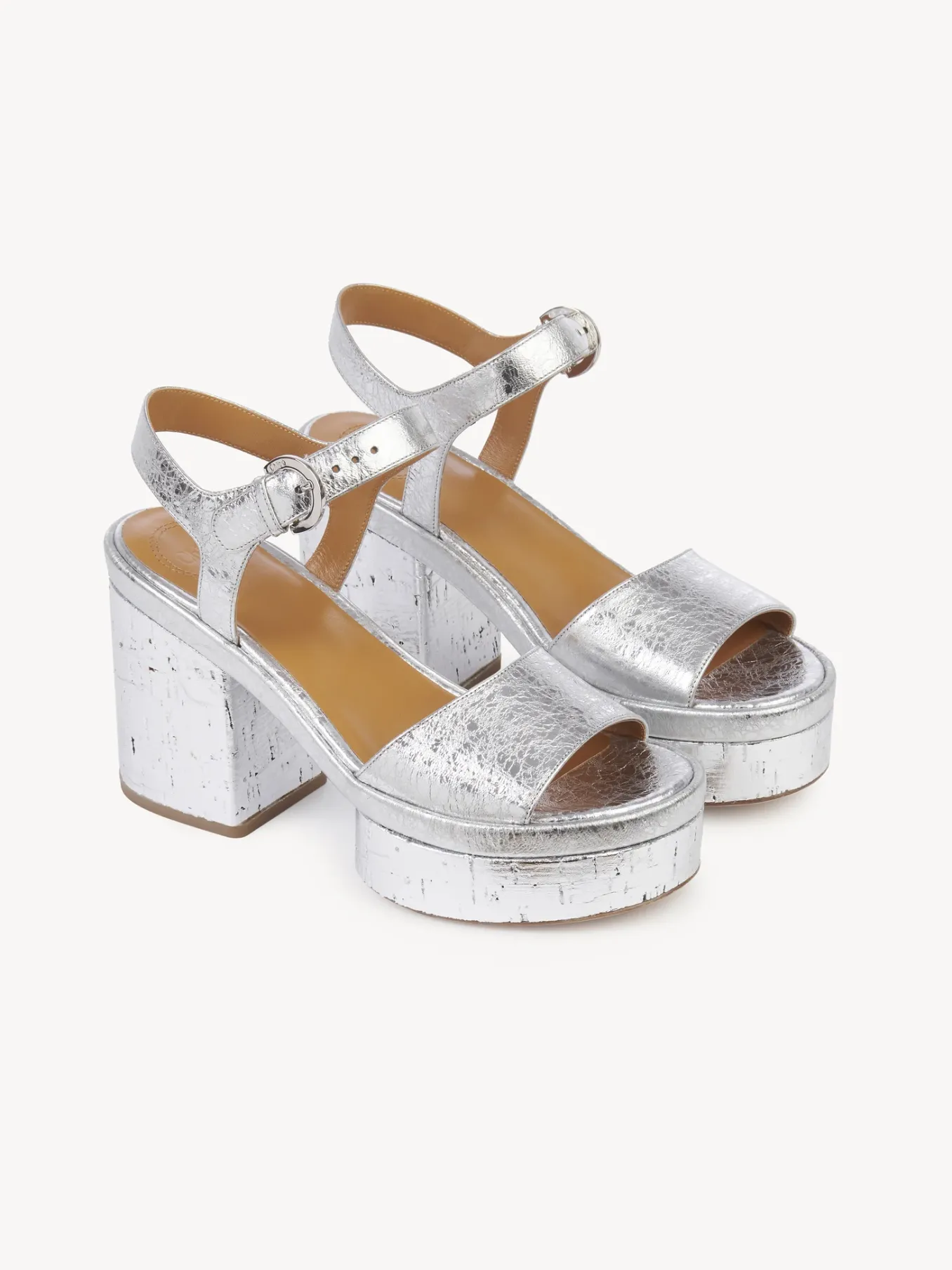 Sandales Et Espadrilles-Chloé Sandales A Talon Odina Silver