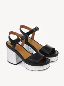 Sandales Et Espadrilles-Chloé Sandales A Talon Odina Noir