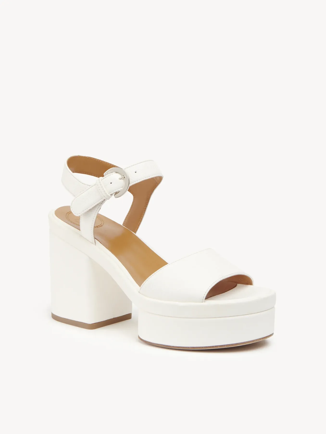 Sandales Et Espadrilles-Chloé Sandales A Talon Odina Cloudy White