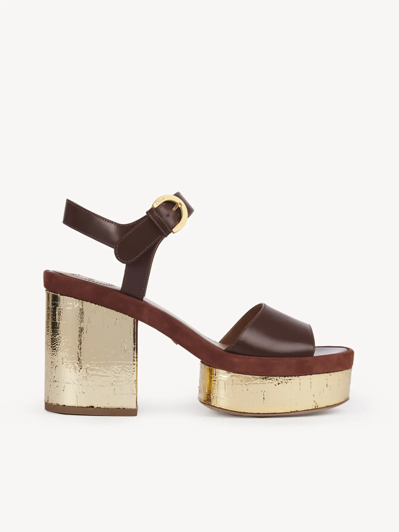 Sandales Et Espadrilles-Chloé Sandales A Talon Odina Brunet Brown