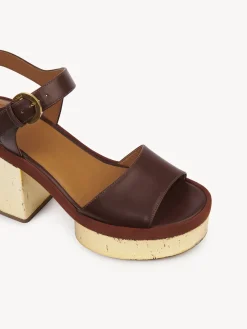Sandales Et Espadrilles-Chloé Sandales A Talon Odina Brunet Brown