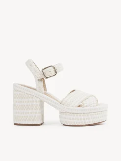 Sandales Et Espadrilles-Chloé Sandales A Talon Odina Eggshell
