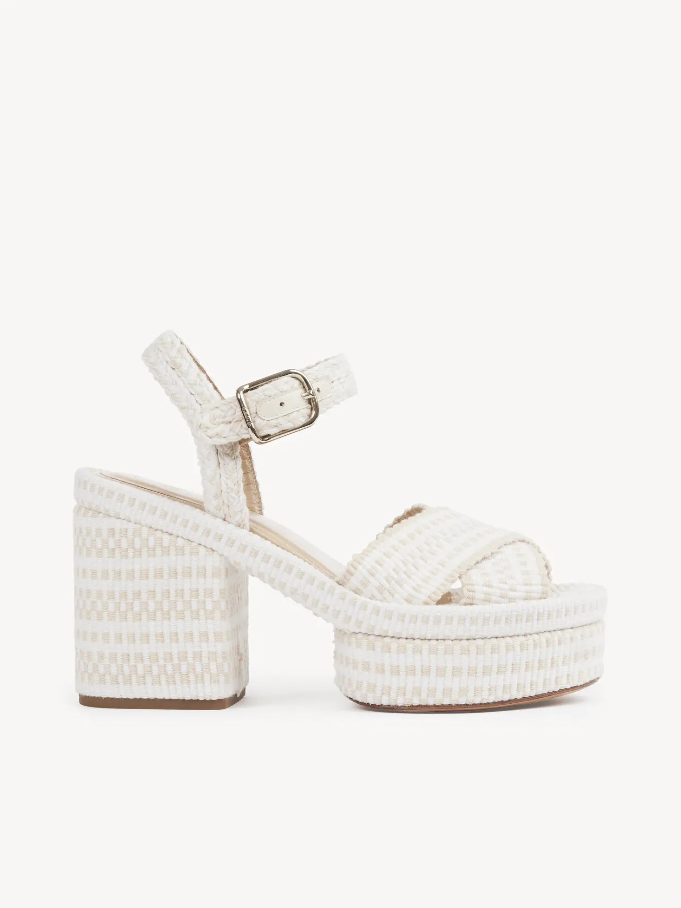 Sandales Et Espadrilles-Chloé Sandales A Talon Odina Eggshell