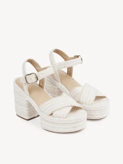 Sandales Et Espadrilles-Chloé Sandales A Talon Odina Eggshell