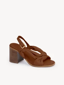 Sandales Et Espadrilles-Chloé Sandales A Talon Spencer Cuoio